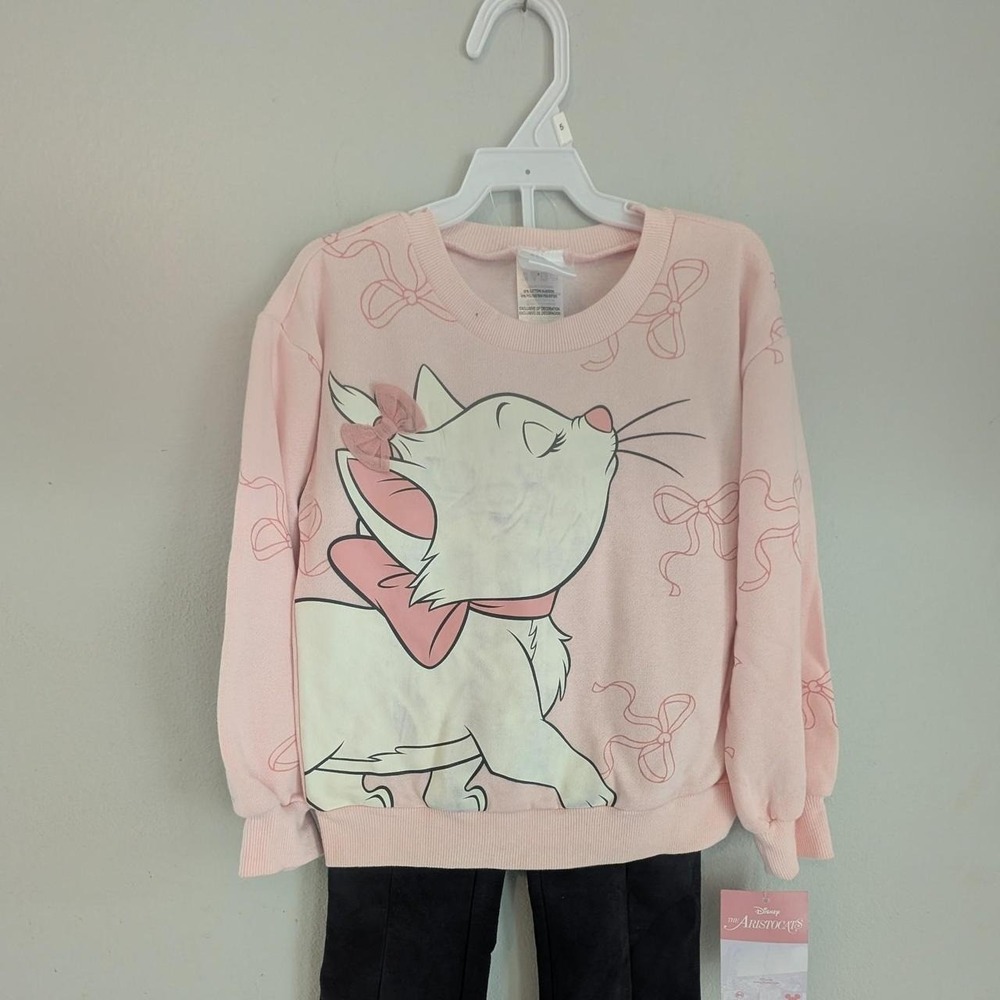 Disney Classics Girls Size 6 Marie Aristocat Sweatshirt and Leggings Outfit Set